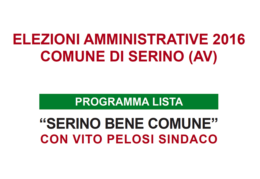 Serino Bene Comune: il programma della lista