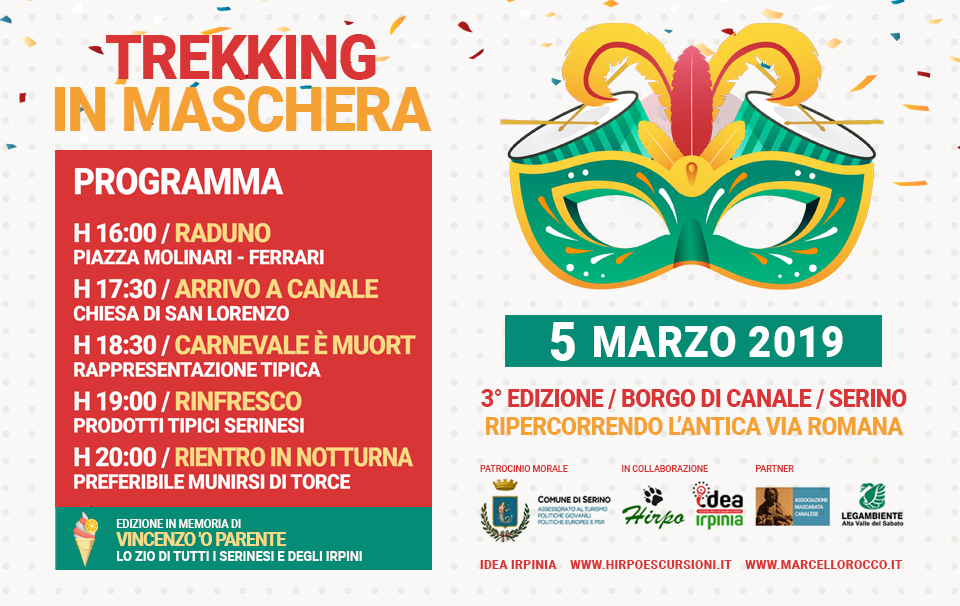 Mascarata Serinese, Carnevale Princeps Irpino e Trekking in Maschera. Il calendario 2019 completo – PROGRAMMI & RASSEGNA STAMPA