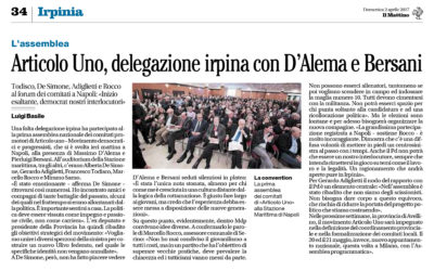 Dichiarazioni su Il Mattino di M. Rocco a seguito della prima Assemblea nazionale di Articolo Uno – MDP