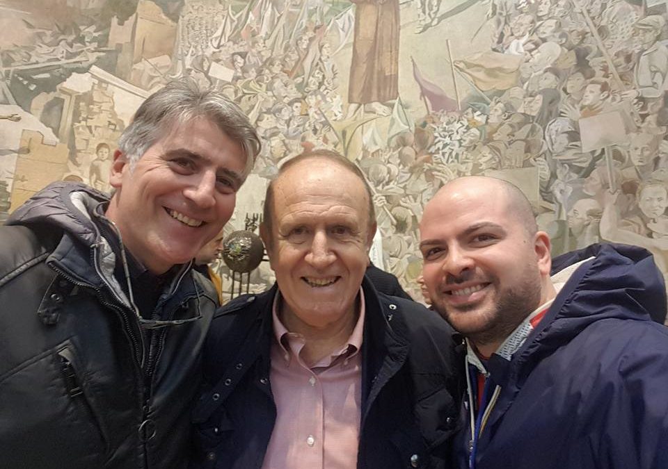 Con il prof. Pino Arlacchi, ad Avellino, per “Il Murale della Pace” di Ettore de Conciliis – FOTO