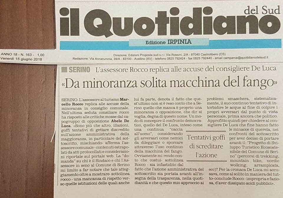 Grazie a chi, nonostante la “macchina del fango” dell’opposizione, è rimasto al mio fianco – ARTICOLO IL QUOTIDIANO DEL SUD