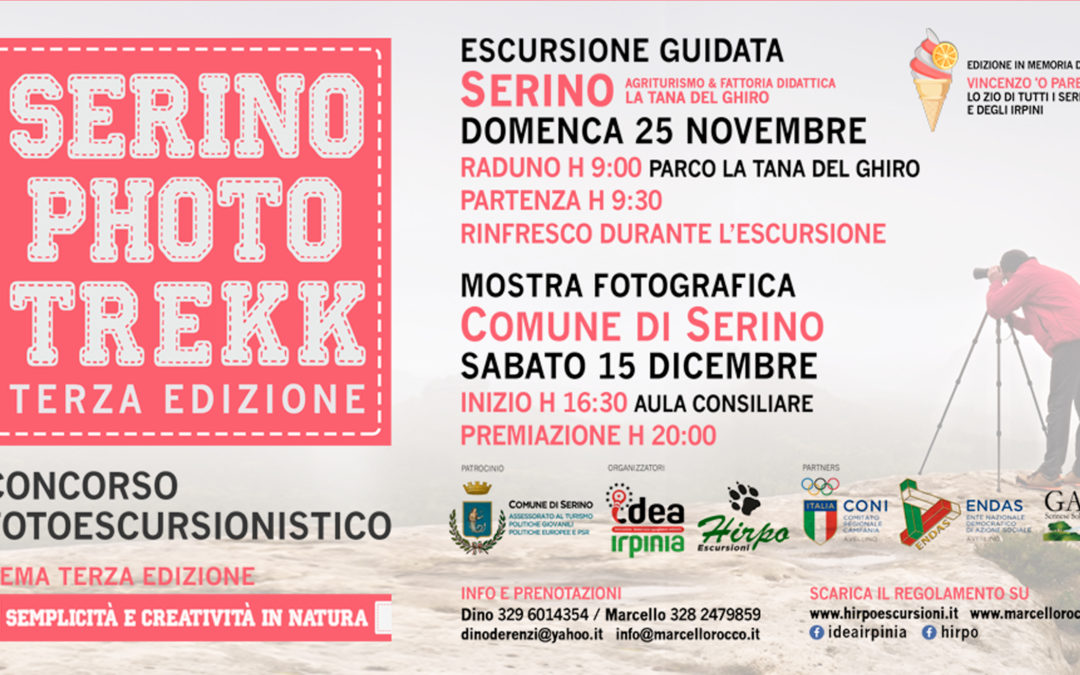 Serino Photo Trekk 3° edizione in memoria del gelataio Vincenzo ‘o parente, lo zio di tutti gli irpini – RASSEGNA STAMPA, REGOLAMENTO & MENU’ CONVENZIONATO