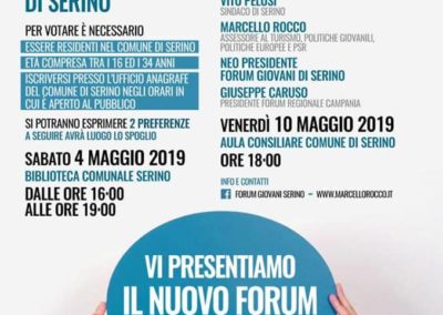 01 - Locandina - formato WEB - Vi Presentiamo il nuovo Forum dei Giovani di Serino Maggio 2019
