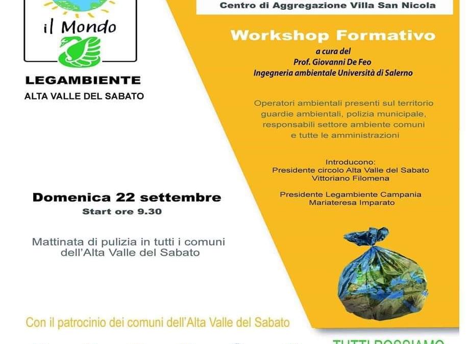 Puliamo il mondo con Legambiente. 21 e 22 Settembre presso i Comuni dell’Alta Valle del Sabato